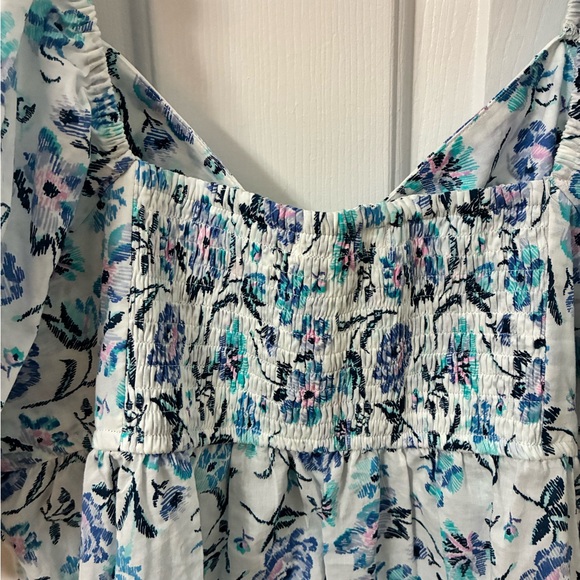 LC Lauren Conrad Blue Floral Blouse - Picture 3 of 5